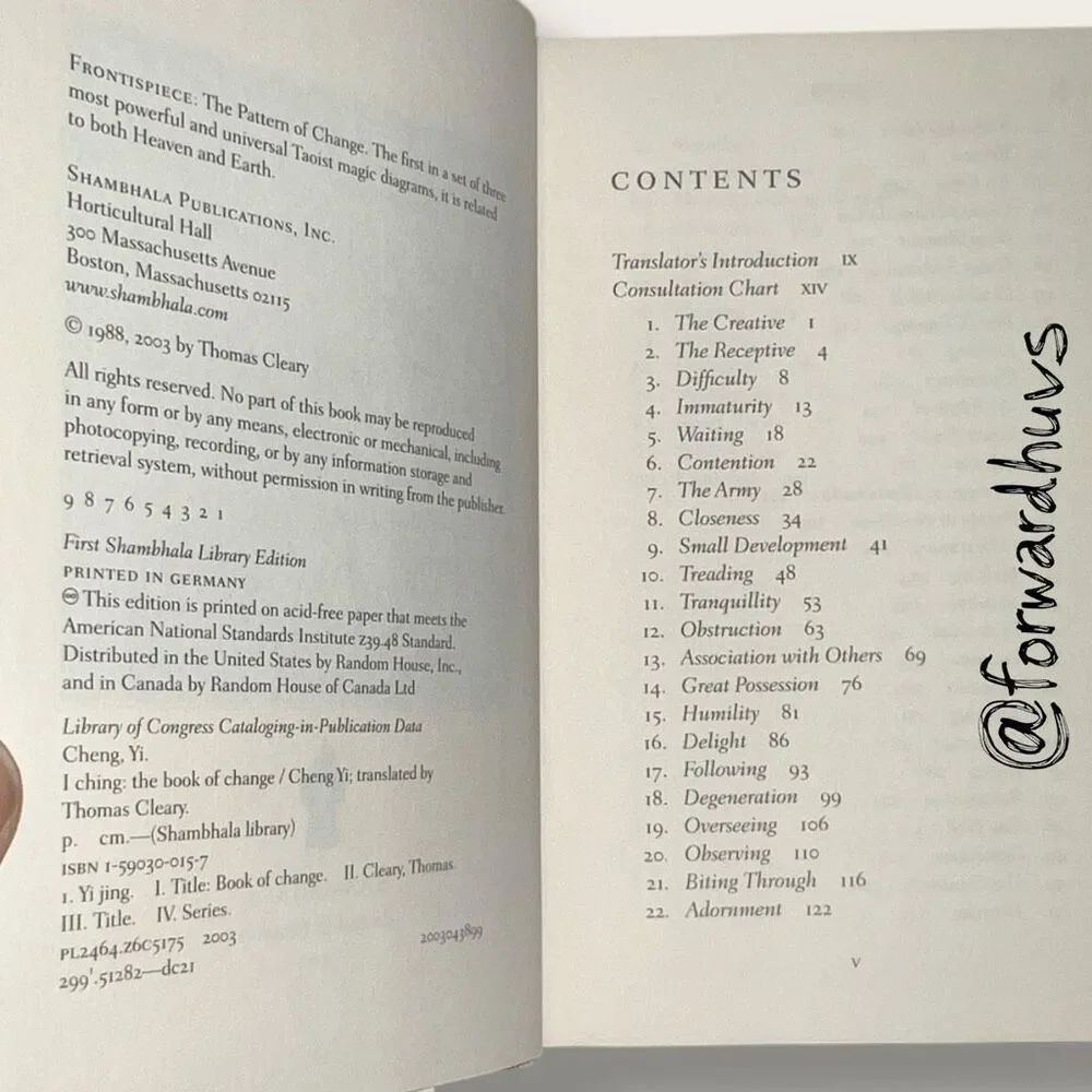 I Ching: The Book of Change – Cheng Yi – Shambhala Library